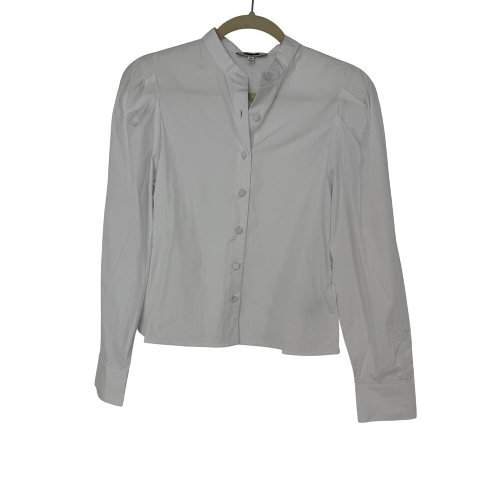 Madewell Puff-Sleeve Button-Up Shirt White Cotton Blouse XS NWT - Picture 3 of 10